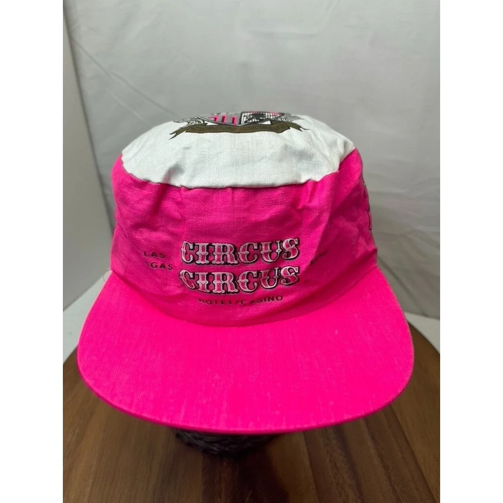 Vintage Circus Circus Hat Cap Las Vegas‎ Reno Designer Pro Pink Painters